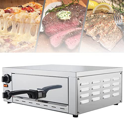 LHQYA Electric Pizza Oven, 16 Stainless Steel Single Pizza Drawer Toaster Oven, Even Heating/50-300°C Adjustable Temperature, for Commercial/Kitchen