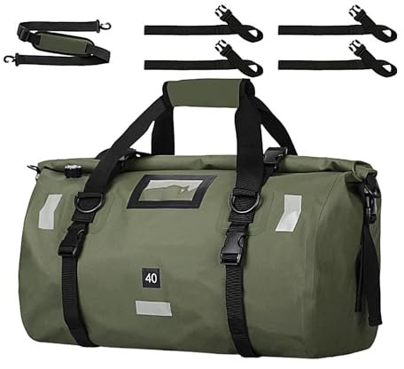 Motorrad-Reisetasche, wasserdichte Motorradtasche | 40L wasserdichter Trockenrucksack | Robuste, trockene Seesäcke mit reflektierenden Streifen, Satteltaschen für Motorrad-, Ski- und Reisereisen
