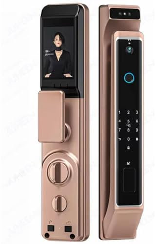HLGKBY 3D Face Recognition Smart Door Lock APP Digital Door Camera Fingerprint Password IC Card Code Keypad Electronic Door Lock gold