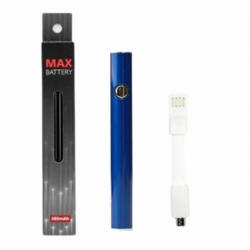 Vape Pen Battery Starter Kit Rechargeable for 510 Thread Cartridges Stick USB Variable Voltage 380 mAh Vaporizer for CBD and Thick Oil Electronic Vaporizer No Nicotine (Blue)