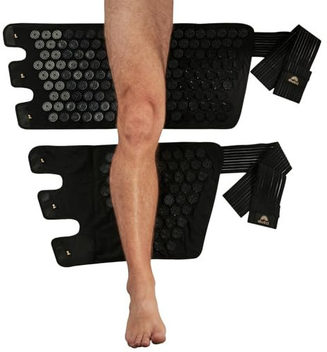 ShaktiMat [Das Original seit 2007 Leg Wraps - Fördert die Durchblutung in den Beinen & entspannt die Muskeln durch Akupressur - Für Läufer, Radfahrer & Sportler aller Arten - Bio-Baumwolle