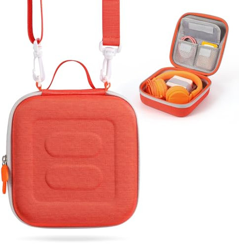 Hard Case Compatible with Yoto Mini Kids Audio Music Player & Yoto Headphone, Travel Storage Case for Children Speaker Plays Audiobook Cards Radio,Orange