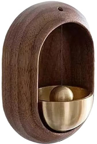Door Chime Wooden CShaped Magnetic Door Bell Suction Doorbell Chime for Home Porch Garden and Restaurant DecorationWalnut