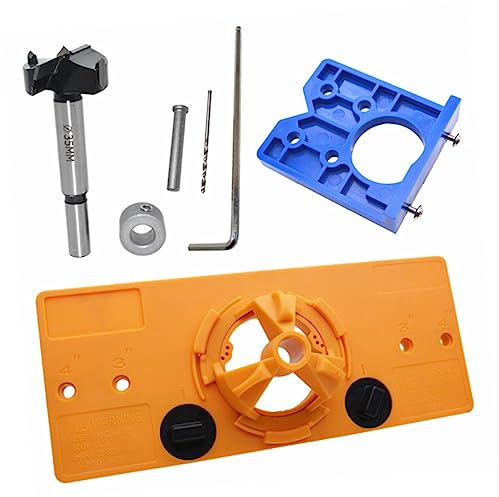 Lurrose 35mm Scharnierbohrführung Präziser Scharnierloch Positionierer Langlebiges Holzwerkzeug für Selbstgemacht Projekte Kompatibel mit Schranktüren und Küchenschränken