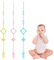 Schnullerkette Silikon, 3 Stück Sicherheitsgurt Spielzeug, BPA-frei Cup Catcher Baby, 41cm Schnuller Kette Schnullerband für Jungen & Mädchen
