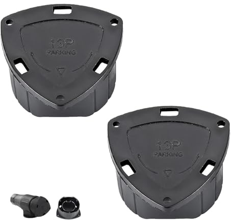 2 PCS 13 Pin Alignment Tool, Trailer Connector Dust Cap for Caravan Conversion , Black Socket Cap Protection, Dustproof Cover for Universal Coupling, Trailer Plug Moisture & Corrosion Protection