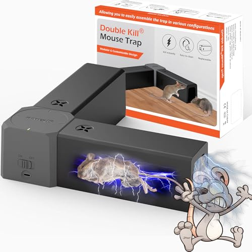 Trappola per Topi Elettrica,Jkevow Trappole per Topi Potente Tensione da 2000V per uccidere i topi all'istante per Casa Hotel Garage-Efficace sui Piccolo Topo