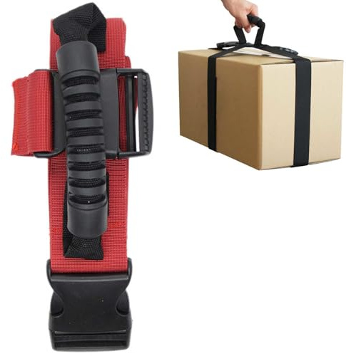 Box-Tragegurt mit Griff, Kreuzstil, rot, handlicher Nylongurt für einfaches Anheben, Umzugshilfegurte für Boxen, Gepäck, Lebensmittel
