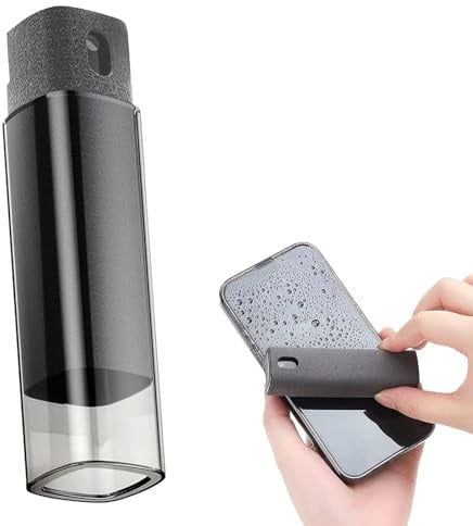 Alyvisun Tragbares Display-Reinigungsset, 3-in-1 Bildschirmreinigungswerkzeug mit Mikrofasertuch und Sprühflasche für Handys, iPad, TV, [Flüssigkeit Nicht im Lieferumfang enthalten]