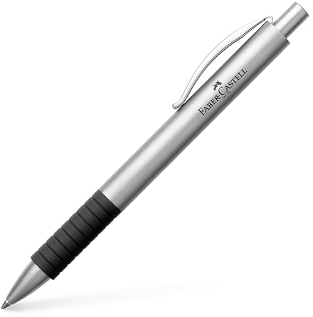 Faber-Castell 148472 - Kugelschreiber BASIC Metall, Mine: B, Schaftfarbe: schwarz / silber matt