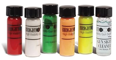 TRUGLO GLO-BRITE Hi-Visibility Paint Kits for Gun Sights, Adjustment Knobs | Adheres to Metal, Plastic, and Many Other Materials, 5 Gun Sight Coatings (Red, White, Green, Orange, and Yellow)
