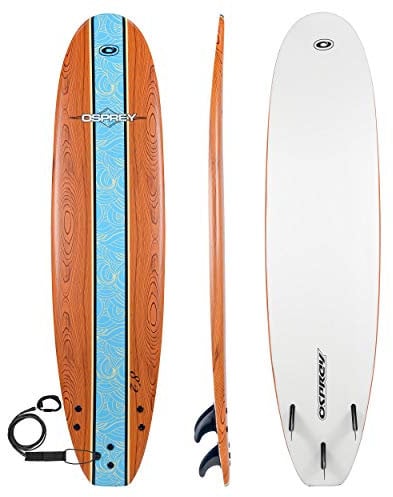 Osprey 8ft 2in Foam Surfboard, Beginners and Intermediate Foamie, Lightweight & Durable with Bold Design for Adults and Kids