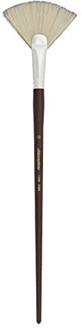Silver Brush Limited 1104-12 Silverstone Professional Fan Paint Brush, Natural Filament Oil Paint Brush, Size 12, Long Handle
