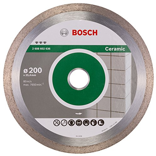 Bosch 1x PRO Ceramic Diamanttrennscheiben für 25,4‑mm-Bohrung und Fliesenschneider (für Fliesen, Harte Fliesen, Ø 200 mm, Professional Zubehör Tischkreissäge)