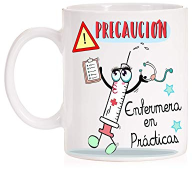 MardeTé Taza Precaución Enfermera en Prácticas Taza Regalo Divertida para Enfermeras