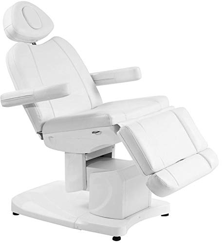 Activeshop Azzurro 708A Pedi Kosmetikliege Massageliege Massagetisch Massagestuhl Weiss bis 200 kg belastbar Premium-PU-Leder mit 3 motoren 190 x 88 x (59-91) cm (L x W x H)
