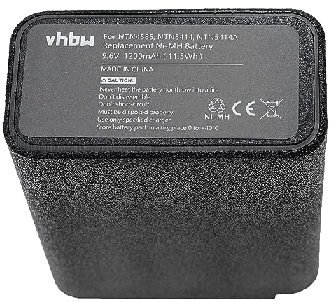 vhbw Akku kompatibel mit Motorola P200, MTX1000, MTX888, MTX900, P210, MTX800, MT1000, HT800, HT600 Funkgerät, Walkie Talkie (1200 mAh, 9,6 V, NiMH)