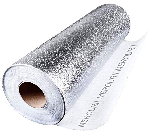 Kitchen Oil Proof Sticker,Kitchen Wallpaper Aluminum Foil Self Adhesive Stickers for Countertop Drawer Cupboard Back Splash 40cm x 5m