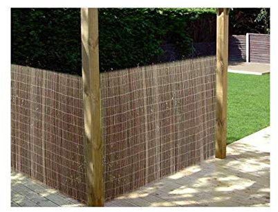 Garden Mile® Bamboo Slat Natural Garden Fence Screening Roll Leaf Trellis Trelis Privacy Border Wind Sun Protection Outdoor Patio Fence (1 x 3m Willow Screening)