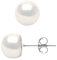 PEARLS & COLORS - Weißgold Ohrstecker aus echten Süßwasserzuchtperlen in Knopfform - Naturweiß - Qualität AAA+++ - Damenschmuck