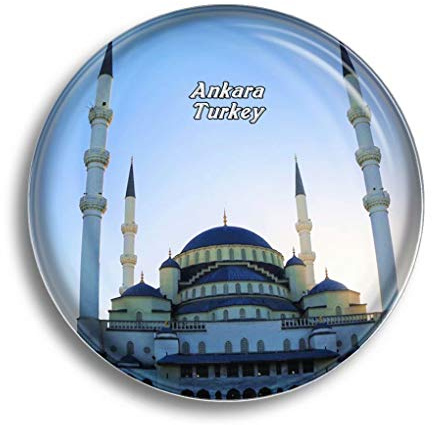 Kühlschrankmagnet, Türkei, Kocatepe, Moschee Ankara, 1 Glasmagnete für Kühlschrank, Souvenirs, niedlicher Kristallmagnet, Dekoration für Whiteboard, Büro, Zuhause, Geschenk