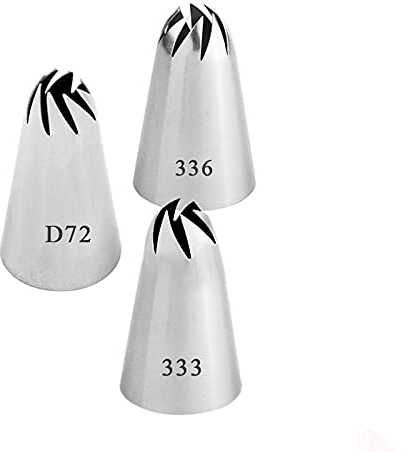 XZMALZYC 3PCS Large Size Round Metal Cake Cream Decoration Tip Stainless Steel Piping Icing Nozzle Pastry Tool Baking Tools #1A #2A #3A (Color : D72 336 333)