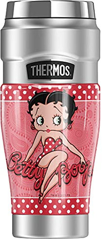 Betty Boop Paisley Dots THERMOS STAINLESS KING Stainless Steel Travel Tumbler, Vacuum insulated & Double Wall, 16oz