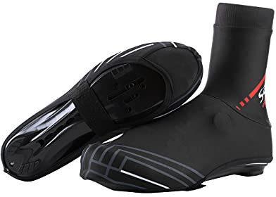 Santic Cycling Overshoes Cycling Shoes Cover MTB Bike Overshoes Cycling Gaiter with Zip Black EU 44-47