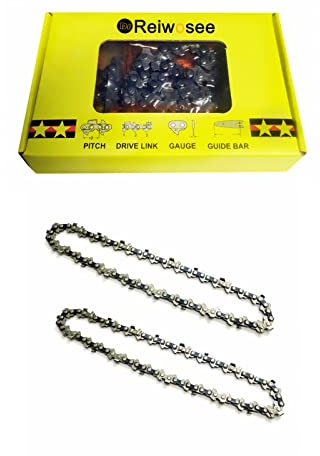 Reiwosee Catene 6 pollici per sega mini motosega portatile Ricaricabile 2 Pezzi, Passo 1/4, Spessore 0.043(1.1mm), Numero della catena 37DL, Lunghezza utile di taglio 15cm, Chainsaw chain