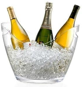 TECH DISCOUNT Seau à Glace pour Champagne de 3 Bouteilles/Transparent/Rafraîchisseur/Tenir au Frais