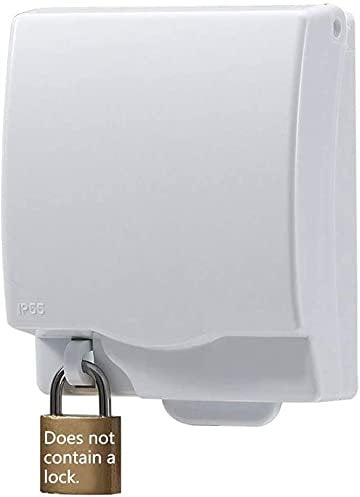 Baby Safety Electrical Plug Socket Cover Weatherproof Single Switched Socket Protection Safety Design Cover Box for Home and School (White)