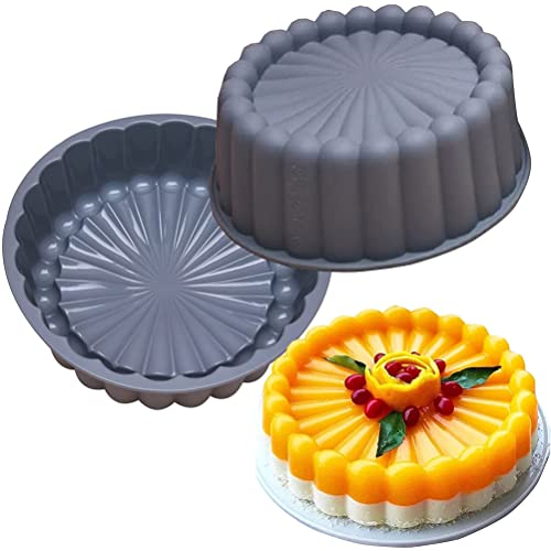Dapuly Sonnenblume Form Silikon Backform, 7-Zoll-Silikon-Kuchenform Wiederverwendbare Muffin Cupcake Backen Tablett Brot Kuchen Flan Tart Formen Dessert Gebäck Kuchen Dekorieren