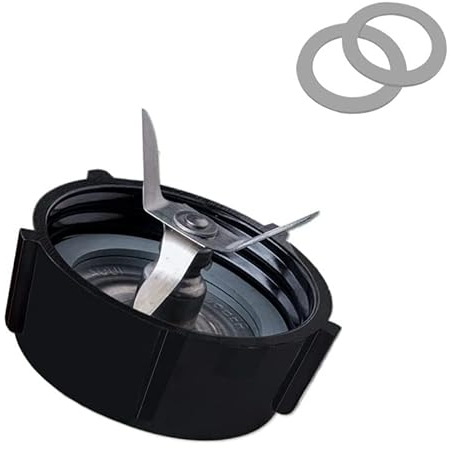 Accesorios 4 aletas para piezas de repuesto Oster Osterizer, con tapa de base de jarra y amp; 2 accesorios de junta de goma, compatibles con licuadoras 4961,4902