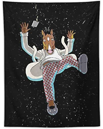 ZHENHONG BoJack Horseman Anime-Poster, Komödie, Wandteppich, Zimmer, ästhetisches Polyestergemälde, Schlafzimmer, Wandteppich, Wohnzimmer, dekorativ, 76,2 x 101,6 cm