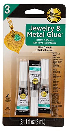 Pegamento de joyería y metal, adhesivo instantáneo sin goteo, resistente al agua para reparar collares, pulseras, pendientes, paquete de 3