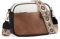 CLUCI Umhängetasche Damen, Crossbody Bag Damen Breiter Gurt PU Leder, Handtasche zum Umhängen, Schultertasche für Frauen mit einstellbarem breitem Riemen Schwarz mit Braun Beige