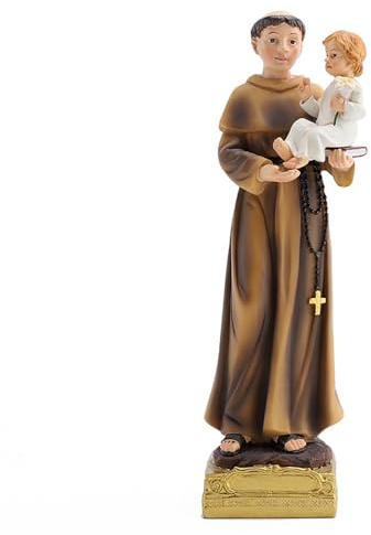 Lllunimon 8.8Inch San Antonio De Padua Statue, Heilige Religiöse St. Anthony Mit Kind Jesus Figur, Harz Katholischen Geschenk
