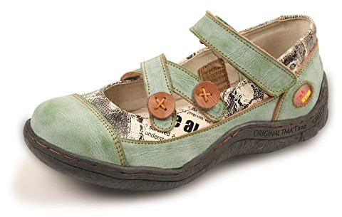 TMA EYES Zapatos peatonales de Moda de Colores y pies Anchos(Verde,38)