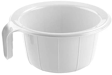 Acan Tradineur - Orinal Sanitario Redondo, Color Blanco, Usar en el hogar, baño, Medico, Trabajo, Hospital o Cuidado de Personas dependientes, 12 x 24 cm, Modelo Aleatorio