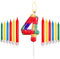 mciskin Bausteine-Geburtstagskerzen, rot, gelb, grün, blau, Zahl 4 Kerzen für Kuchen, Partykerzen, Bausteine-Motto-Geburtstagskuchenkerzen für Jungen, Mädchen, Baby-Geburtstagsdekorationen, Zubehör