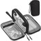 YWKJDDM Electronics Accessories Organiser Bag, Double-Layer Cable Organiser Bag, Waterproof Travel Gadget Bag for for Power Bank Charger Adapters Flash Disk(Black)