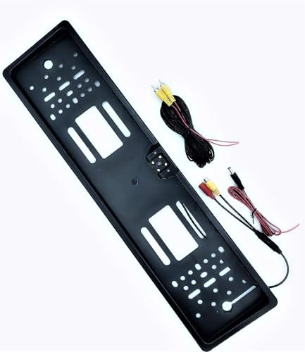 SQUADO - Kit de portamatrículas con cámara de 4 flash LED para marcha atrás para marco europeo