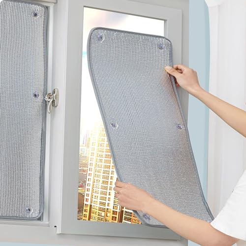 kufu01 Selbsthaftend Sonnenschutzfolie,Wärmeschutzfolie Verdunkelungsfolie Fensterfolie Selbsthaftend,Reflexionsfolie Uv-Schutz Sonnenschutz Hitzefolie,für Schlafzimmer Badezimmer (90x130cm/35 x51)