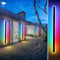 RGB Außenwandleuchten LED Wandleuchte Aussen Innen IP65 Wasserdichte Lang Wandlampe Dimmbar Wandleuchte mit Fernbedienung Schwarz Wandlampe Aluminium Terrassen Beleuchtung für Balcony Villa (120CM)