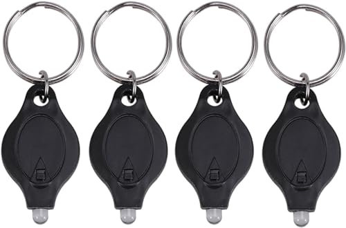 KEWAYO 4 Mini Torce Portachiavi a Forma di Torcia - Luci LED Compatte e Pratiche per Campeggio, Escursioni e Emergenze