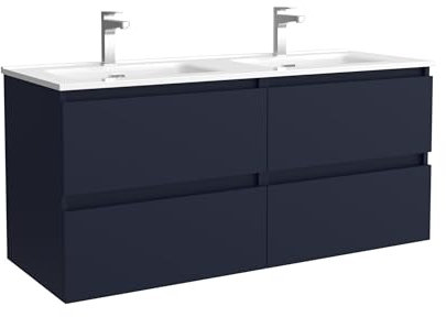 Salgar Mueble de baño Bequia 120cm + Lavabo cerámica | Azul Mate|120x45x56