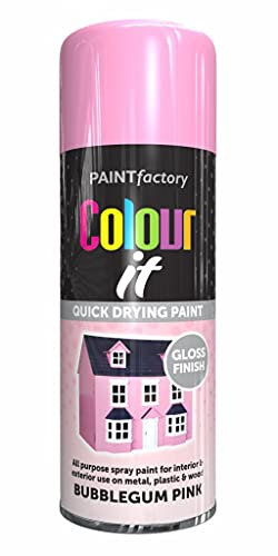 AlezyB - Bubblegum Pink 400ml All Purpose Spray Paint | Use on Metal, Wood, Plastic and Multipurpose Aerosol Professional Quality Perfect Finish, for Interior Exterior and Excellent Coverage