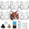 6 Stück Katzenmaske mit Augen Mesh Pelz Bart und Edelstein Aufkleber, Tier Katze Maske DIY Set Katzenmasken zu malen Filz, Maske Kunsthandwerk Kit, DIY Blank Gesicht Maske Kostüm für Maskerade