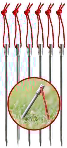 Haringboer® Titan Bodenanker 16,5cm - 8 Stück Zeltheringe - Ultraleichte, Starke Titanium Zelt Heringe - 15 Gramm pro Erdanker für Harte steinige Böden - Erdnagel inklusive Zugband & Heringsbeutel