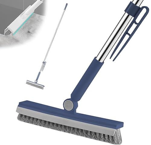 Spazzola per Balcone con Tergipavimento Ad Acqua,3 in 1 Spazzolone per Pavimenti con Manico Lungo Regolabile da 145cm,con Setole Rigide,per la Pulizia di Piastrelle,Terrazze,Bagni,Piscine,Patio,Garage